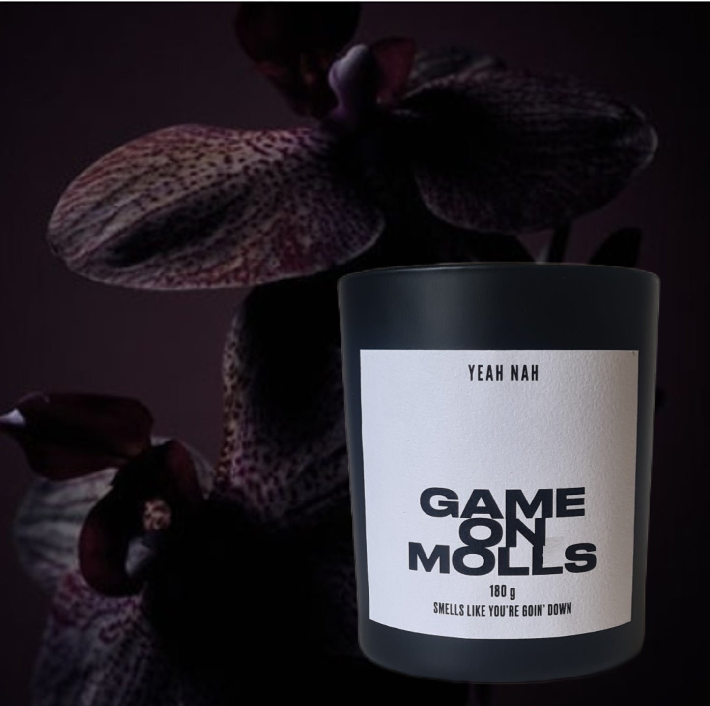 Game on Molls. Smells Like You're Goin' Down Candle